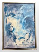 A contemporary abstract print on canvas, 39cm x 57cm.