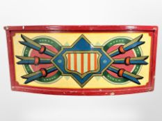 A painted bow fronted sign,