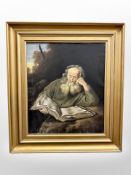 After Salomon Koninck: The Hermit, oil on canvas, 54cm x 64cm.
