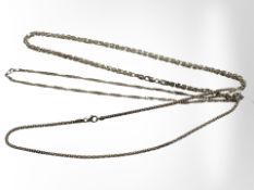 Three silver fancy link necklaces. CONDITION REPORT: 35.
