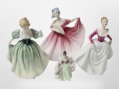 Three Royal Doulton Ladies: 'Lisa' HN3265, 'Lily' HN3902, 'Elaine' HN3307,