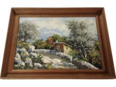 Danish School : Impressionist study of a mountain road, oil on canvas,