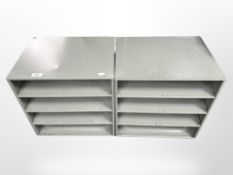 A pair of enamelled metal filing chest,