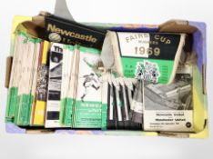 A collection of Newcastle United home match day programmes, the earliest dated 1965.