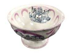 A 19th-century Sunderland lustre pedestal bowl, diameter 23cm.