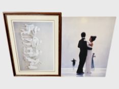 A Jack Vettriano print on canvas, 80cm x 60cm,