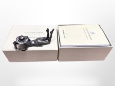 A Wedgwood Museum limited edition bronze sculpture by Jonathan Sanders of a lying girl reading a