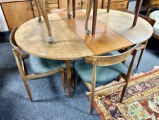 A G-Plan teak extending dining table, total length 150 cm,