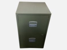 A metal two-drawer filing chest, width 41cm.