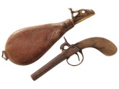 An early 19th-century percussion cap boot pistol,