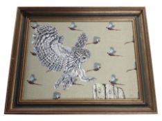 A Chapman : Flight of Fancy, oil on canvas laid to board, 29cm x 39cm, signed and dated 2019 verso.