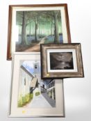 An oil on canvas of Ulswater, Cumbria, 19cm x 23cm, together with two further pictures.