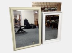 Three contemporary overmantel mirrors,