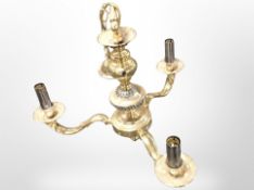 An ornate brass pendant light fitting, height 45cm.