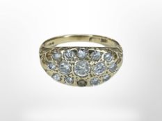 An 18ct yellow gold diamond cluster ring, size P. CONDITION REPORT: 7.3g.