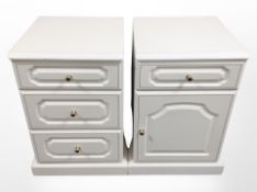 A pair of bedside cabinets,