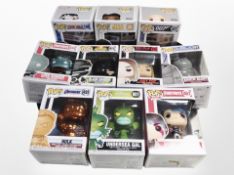 A group of Funko Pop! figures including Fortnite, Disney, etc.