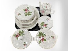 22 pieces of Alfred Meakin dinner china and a Sadler porcelain teapot.