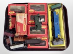 A group of Tri-ang rolling stock.