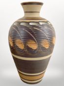 A Denby earthenware vase, height 35cm.