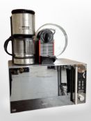 A Kenwood stainless steel microwave,