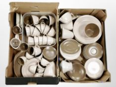Two boxes containing a large quantity of Poole tea and dinner wares.