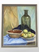 Danish school : Still life with fruit, oil on canvas, 32cm x 39cm.