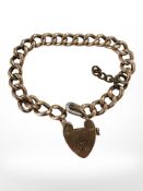 A 9ct gold padlock bracelet CONDITION REPORT: 10.