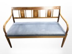 An early 20th-century Danish mahogany and satinwood-inlaid two-seater salon settee,