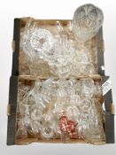 Two boxes of 20th-century crystal including drinking glasses, vase.