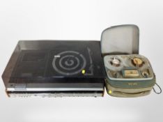 A Marconiphone record player, and a Grundig reel to reel player.