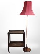 An Edwardian oak two tier trolley,