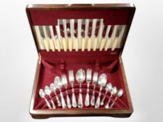 A mahogany canteen of EPNS cutlery.