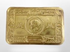 A Princess Mary 1914 brass Christmas tin.