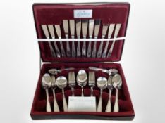 A Housley canteen of stainless steel cutlery.