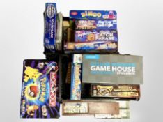 Two crates containing assorted board games.