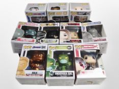A group of Funko Pop! figures including Fortnite, Disney, etc.