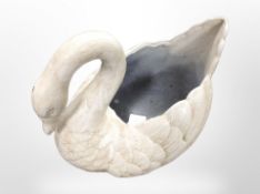A cast-iron swan planter, height 25cm.