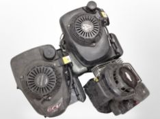 Two Honda petrol motors and a Briggs & Stratton motor