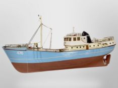 A model of a trawler,
