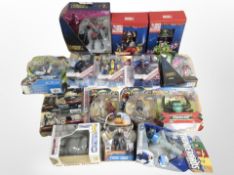 A group of Hasbro Eaglemoss and Spin Master figures, League of Legends, Transformers, Ben 10 etc.