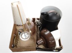 Two boxes of Scandinavian pendant light fittings,