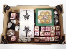 A box Danish Christmas decorations including Georg Jensen etc