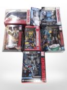 Six Hasbro Transformer figures