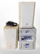 A JVC micro hi/fi system with speakers