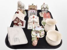 A Lladró Collector's Society porcelain plaque, a quantity of cottage ornaments including Coalport,