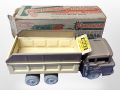 A Marx Toys Powerhouse heavy duty hydraulic scissor action dump truck in original box