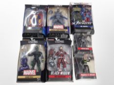 Seven Hasbro Marvel figures, boxed.