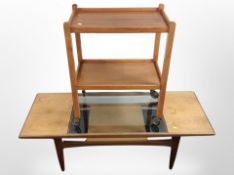 A G Plan teak glass topped coffee table,