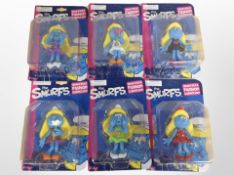 Six Smurfs figurines,